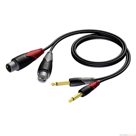 ProCab CLA707/3 - 2x XLR F - 2x Jack 6,3 - 3m