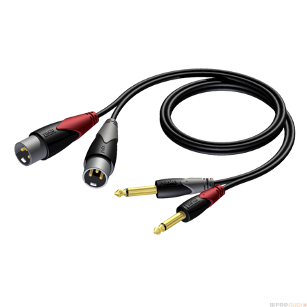 ProCab CLA708/1.5 - 2x XLR M - 2x Jack 6,3 - 1.5m