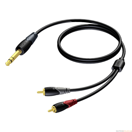 ProCab CLA719/1.5 - Jack 6,3 - 2x RCA - 1.5m